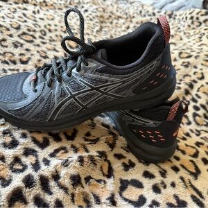 Asics Trail Running Shoes Athletic Walking Black Pink Womens Size 8